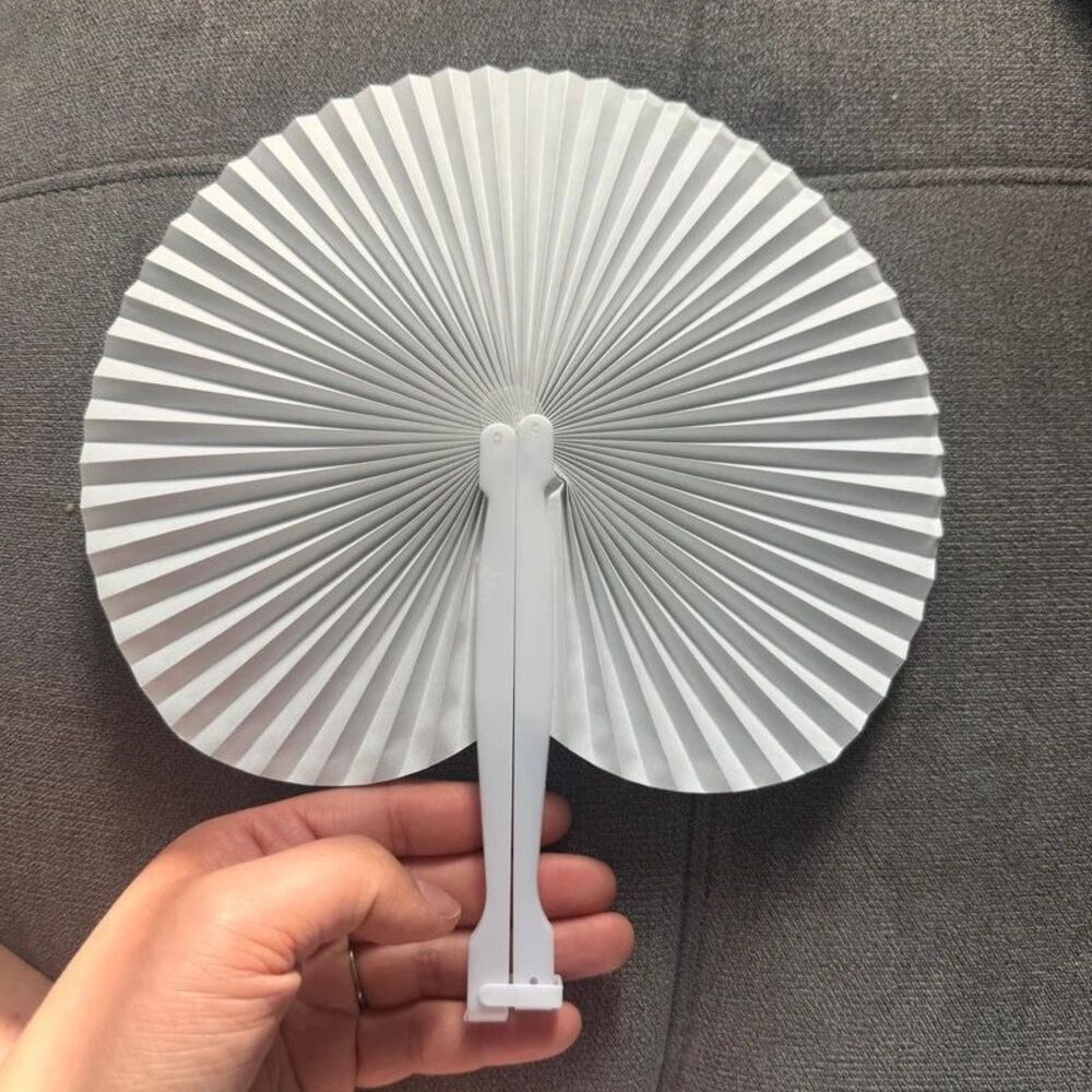White paper Folding fans, qty 12, New, party bachelorette or because it’s hot (4